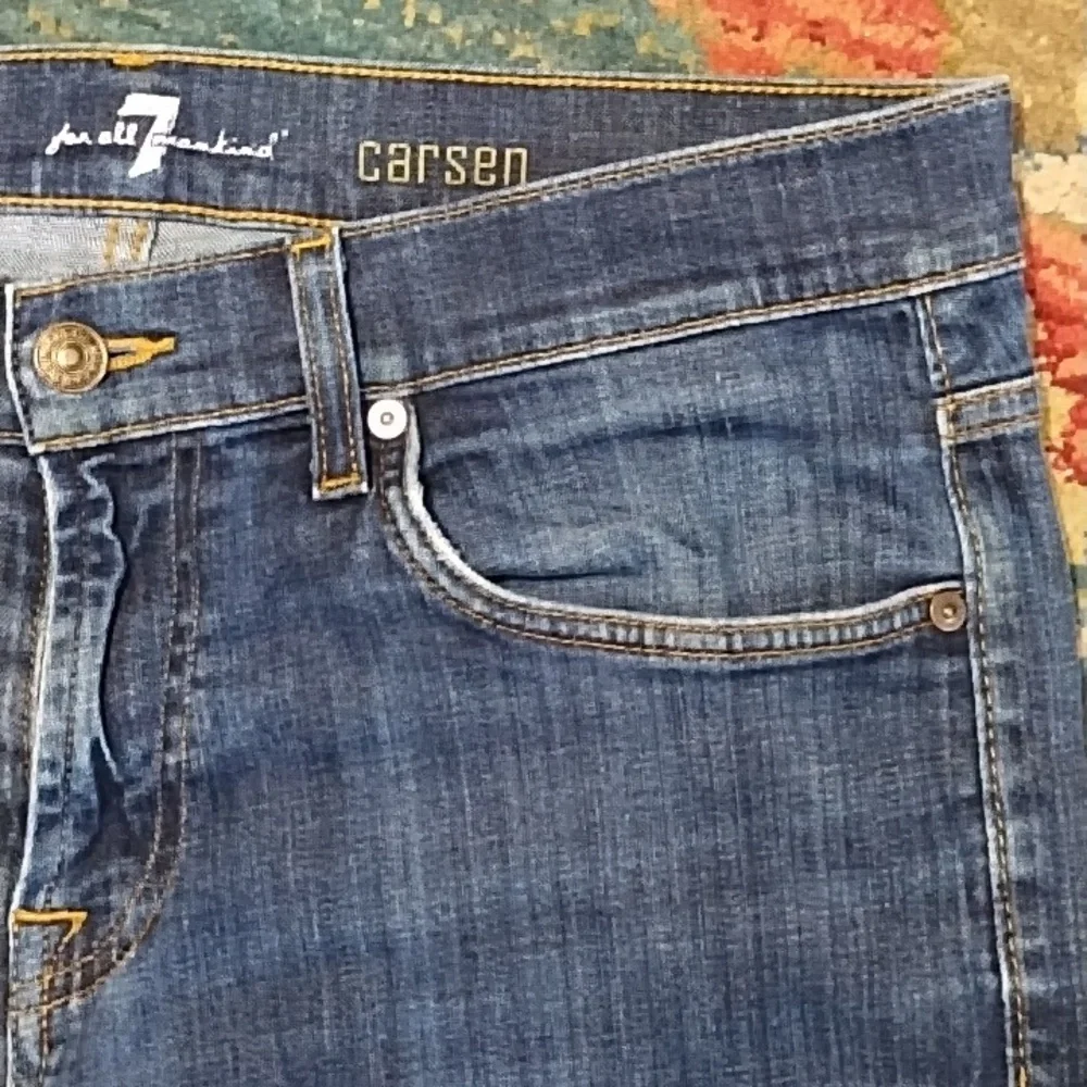 Men's 7ForAllMankind Carson Dark Wash Straight Leg Jeans, W34"/L32" - Picture 4 of 9